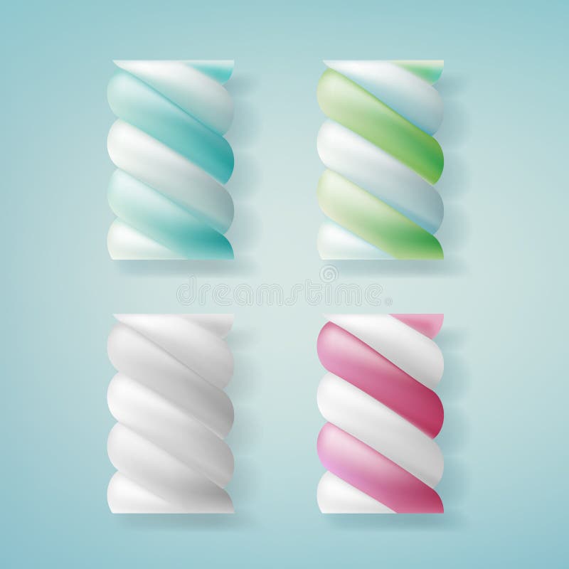 Realistic Marshmallows Candy Stock Vector Illustration of snack