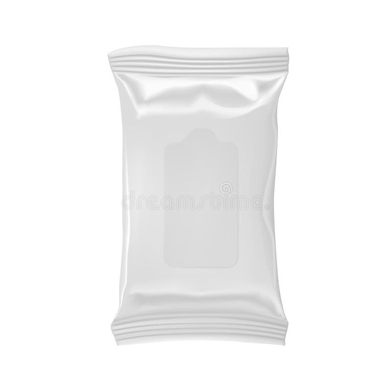 Download Mockup Of Wet Wipe Flow Pack Wet Wipes Realistic Pack On White Background Vector Template Stock Vector Illustration Of Packaging Beauty 167043963 PSD Mockup Templates