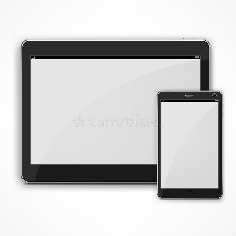 Realistic modern tablet on white stock illustration