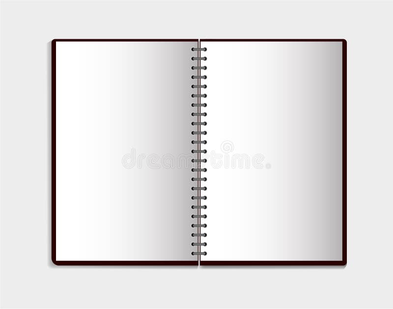 Realistic notebook in mockup style. Blank notepad with spiral. Template of empty notepad on white background. vector eps10 vector illustration Realistic notebook in mockup style. Blank notepad with spiral. Template of empty notepad on white background. vector eps10 vector illustration