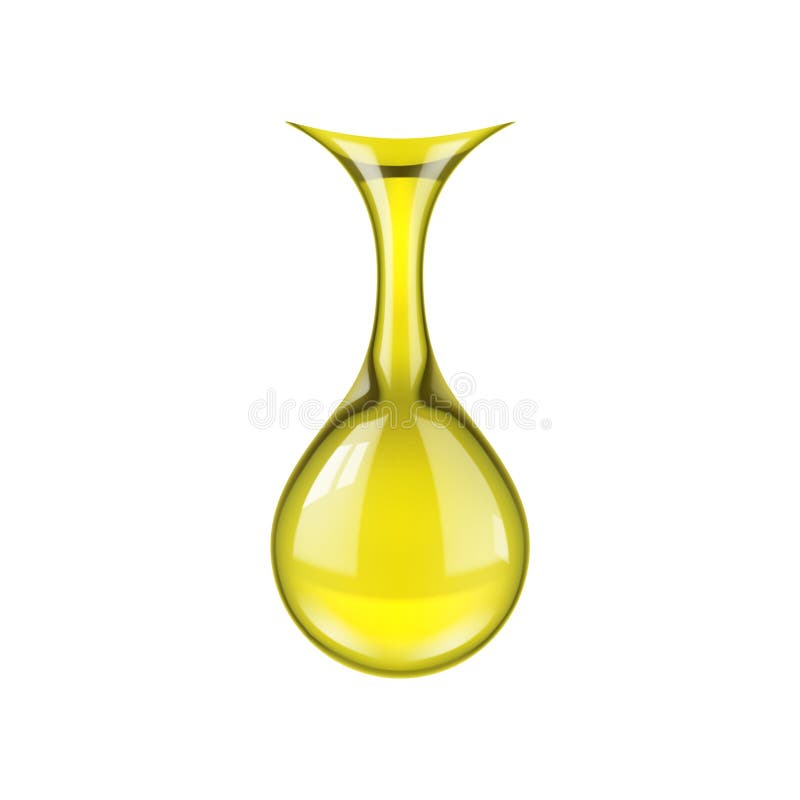 Realistic Olive Oil Drop Dripping, Golden Liquid Stock Illustration