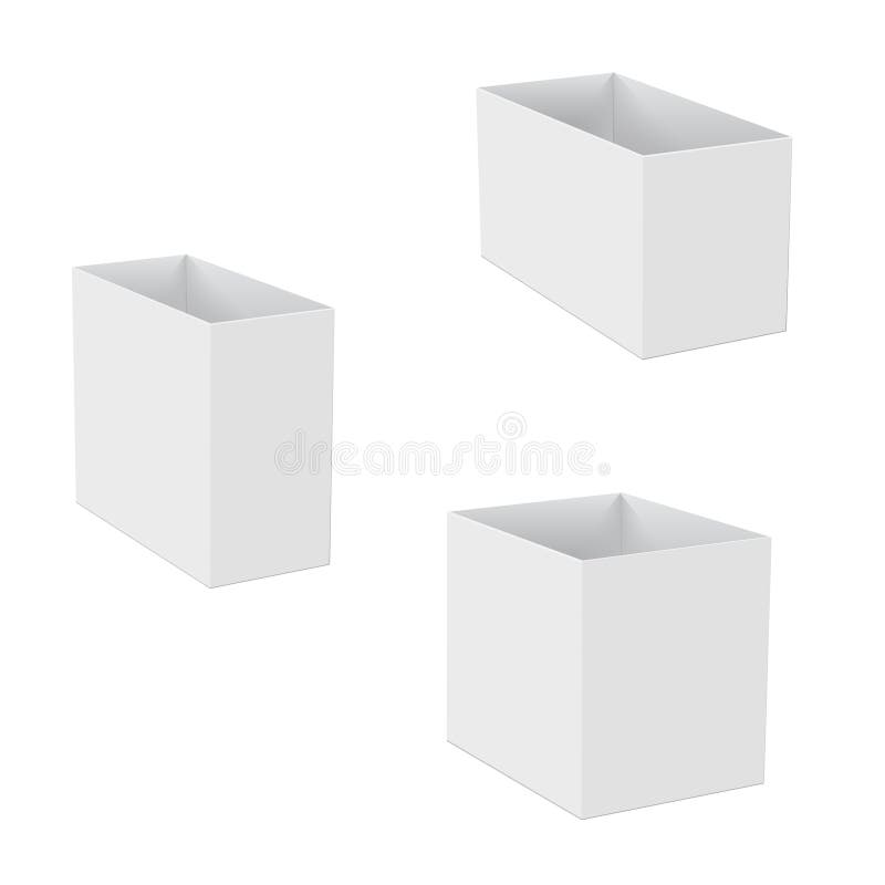 Realistic Opened Cardboard Boxes Mockup. Can Be Use for Food, Cosmetic ...