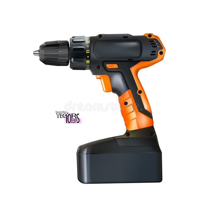 Cordless Drill Black White Stock Illustrations – 1,332 Cordless Drill ...