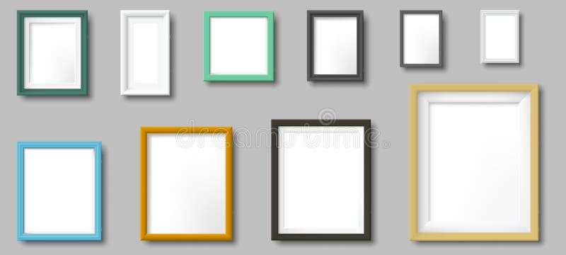 Download Realistic Photo Frame Square And Rectangular Frames Photos On Wall Template 3d Realistic Vector Set Stock Vector Illustration Of Space Decorative 164125945
