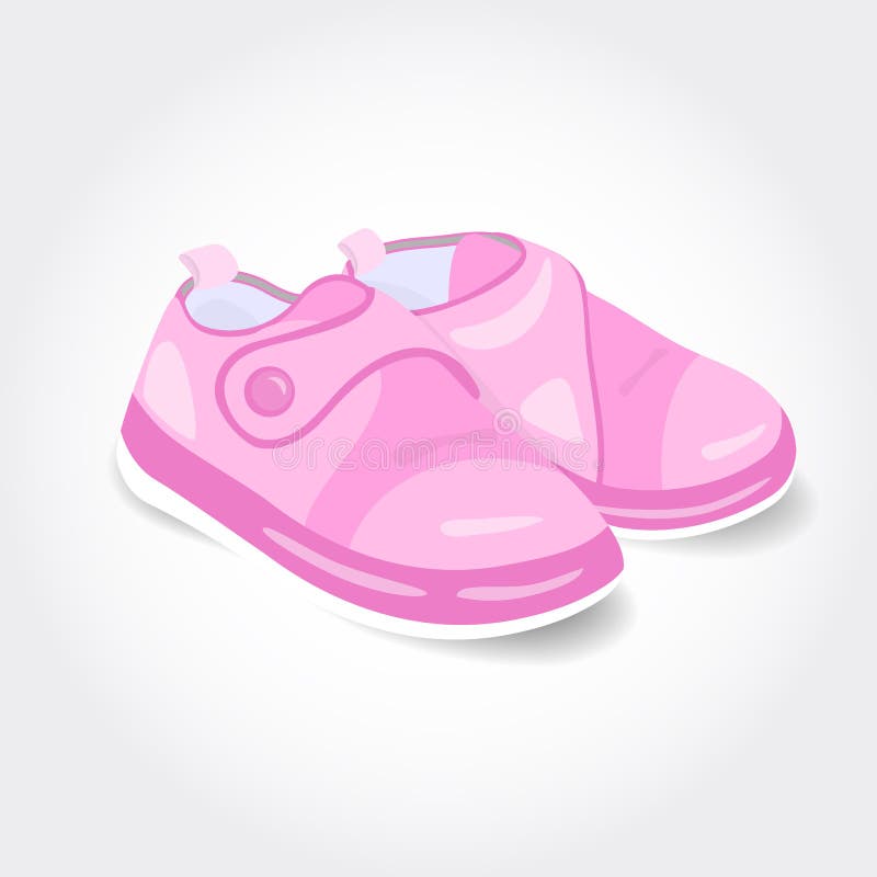 Download Realistic Pink Baby Shoes For A Girl Stock Vector ...