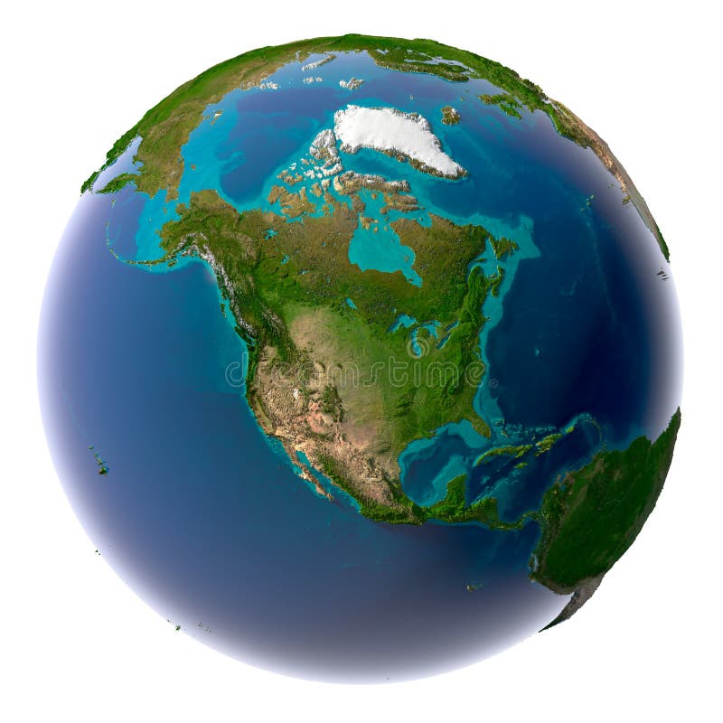 Realistic Planet Earth with natural stock illustration Realistic Planet Earth with natural stock illustration