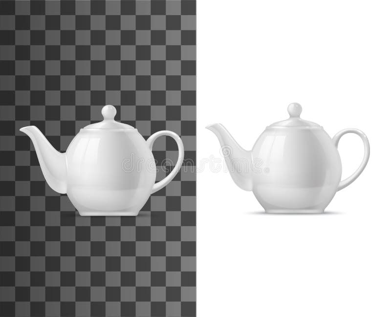 Download Realistic Porcelain Teapot With Lid, Vector Stock Vector ...