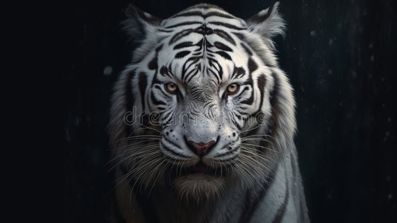 Realistic Portrait of a white tiger. Generative AI stock illustration