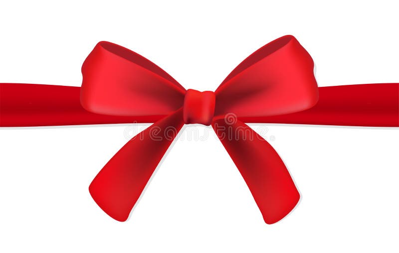 Red Gift Bow from Satin Thin Tape Stock Vector - Illustration of  decoration, glitter: 144897686