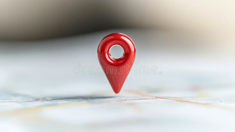 AI generated high quality stock photo image artificial generated illustration of Realistic red location pin floating above a smartphone screen with a detailed map interface, symbolizing geolocation, GPS technology, and navigation in urban environments. 4k AI Stock photo illustration of a red location pin geolocation and GPS technology map interface smartphone screen image.