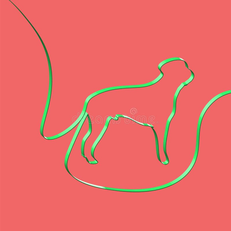 Realistic Ribbon Shapes an Animal, Vector Illustration Stock Vector