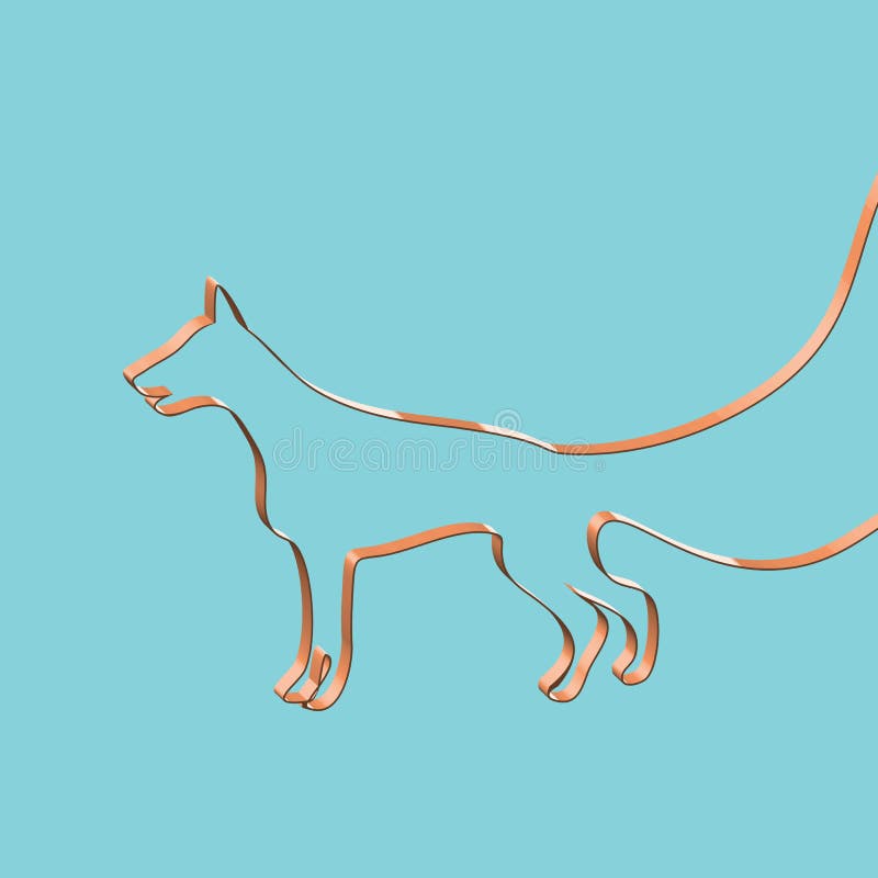 Realistic Ribbon Shapes an Animal, Vector Illustration Stock Vector