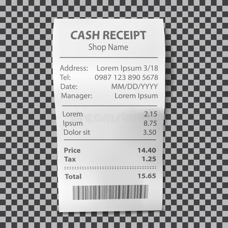 Realistic Shop Receipt, Paper Payment Bill Stock Vector - Illustration ...
