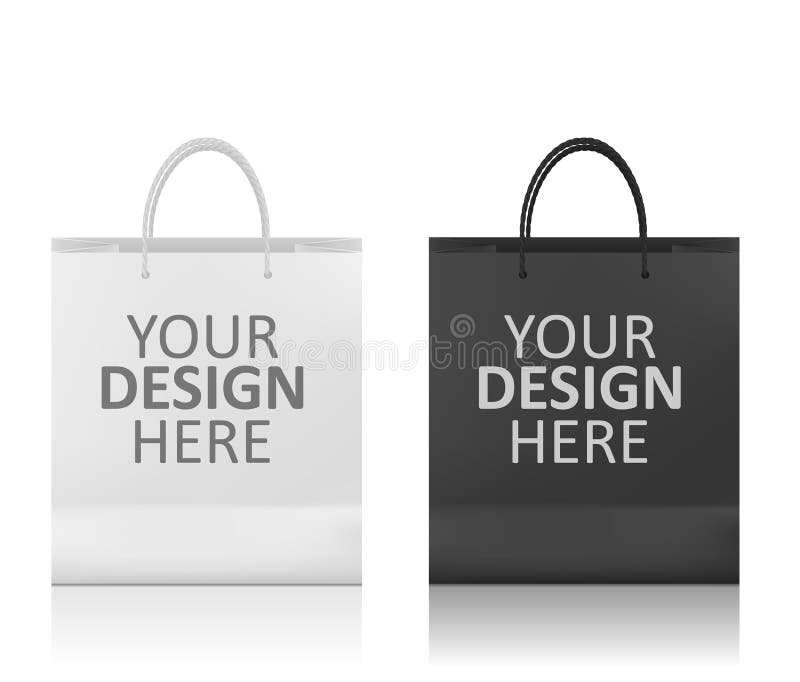 Download Empty Shopping Bag White And Black Set For Advertising And ...