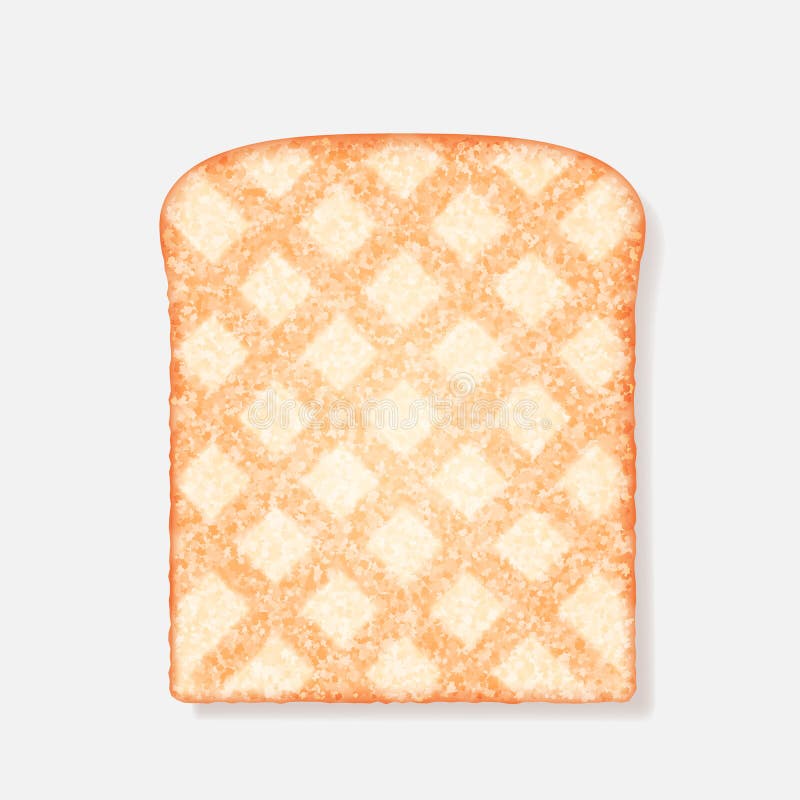 Realistic sliced bread toast. Slice of whole wheat white bread. Bakery, piece of roasted crouton