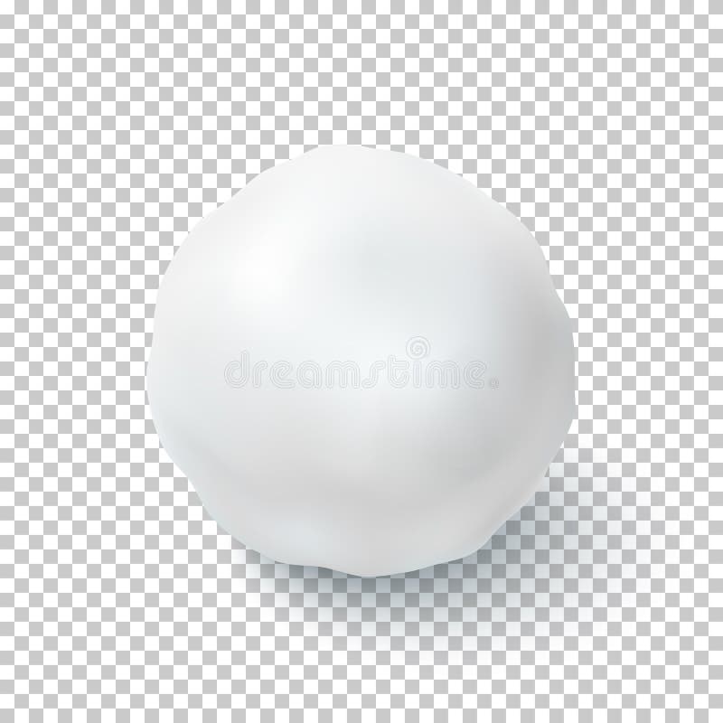 Realistic snow ball isolated on transparent background. vector illustration