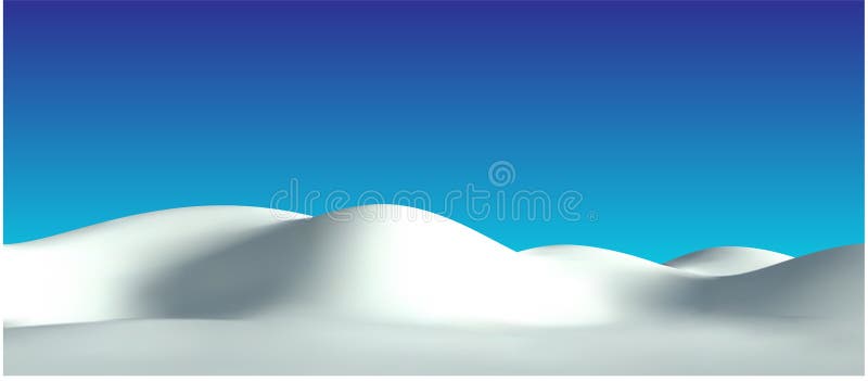 Realistic snow hills landscape. Vector snowdrift illustration. Winter background. royalty free illustration