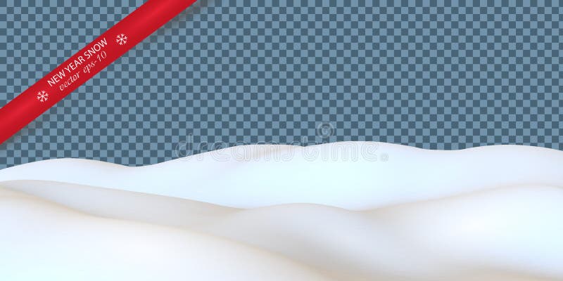 Realistic snow landscape. Snowdrift Isolate Vector. Winter background for new year. stock illustration