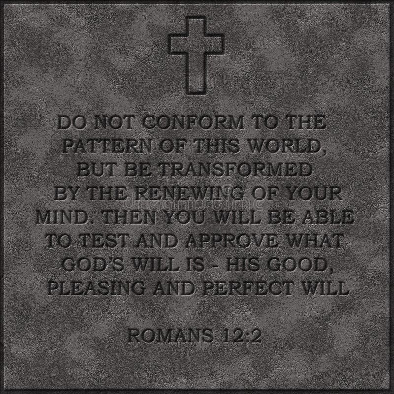 Realistic stone plate Bible Romans 12:2 12 2 popular
