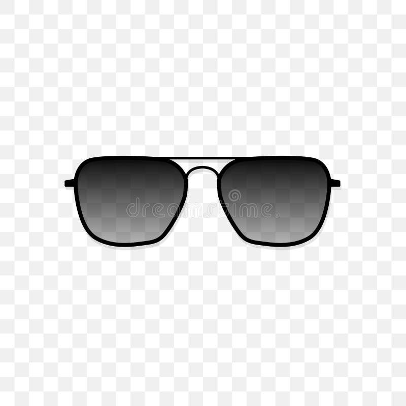 Realistic Sunglasses with a Translucent Black Glass on a Transparent  Background. Protection from Sun and Ultraviolet Stock Vector - Illustration  of reflective, fashion: 104434761