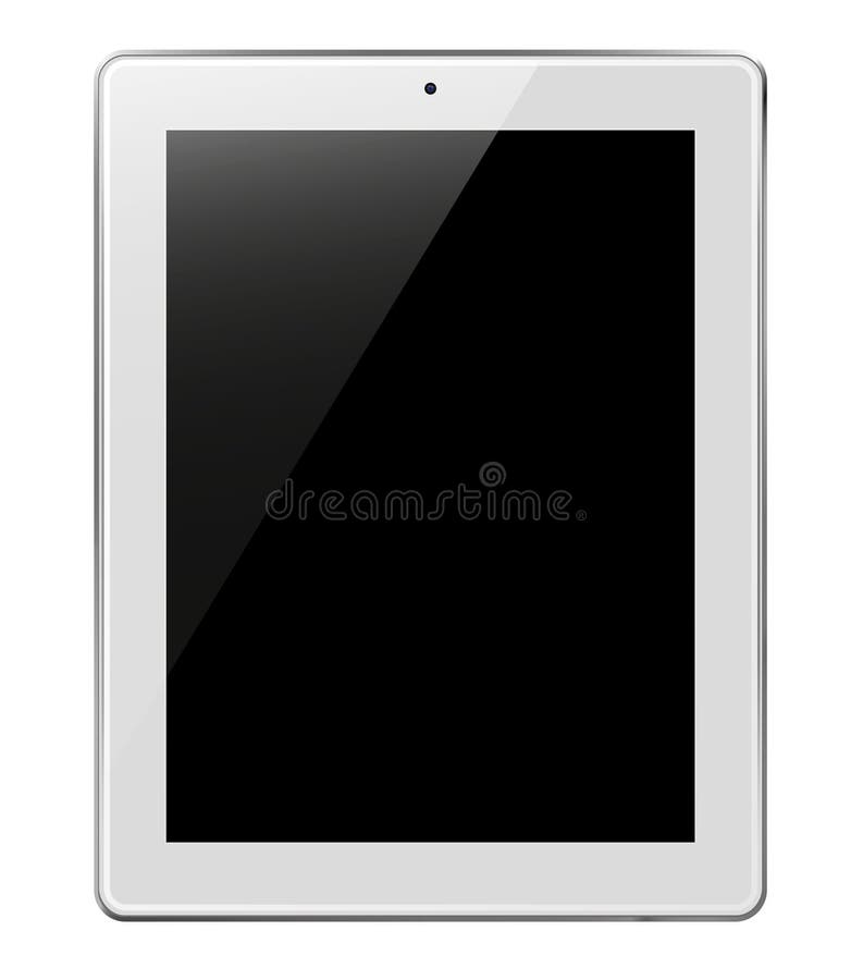 Realistic Tablet Pc Computer with Black Screen. Stock Illustration