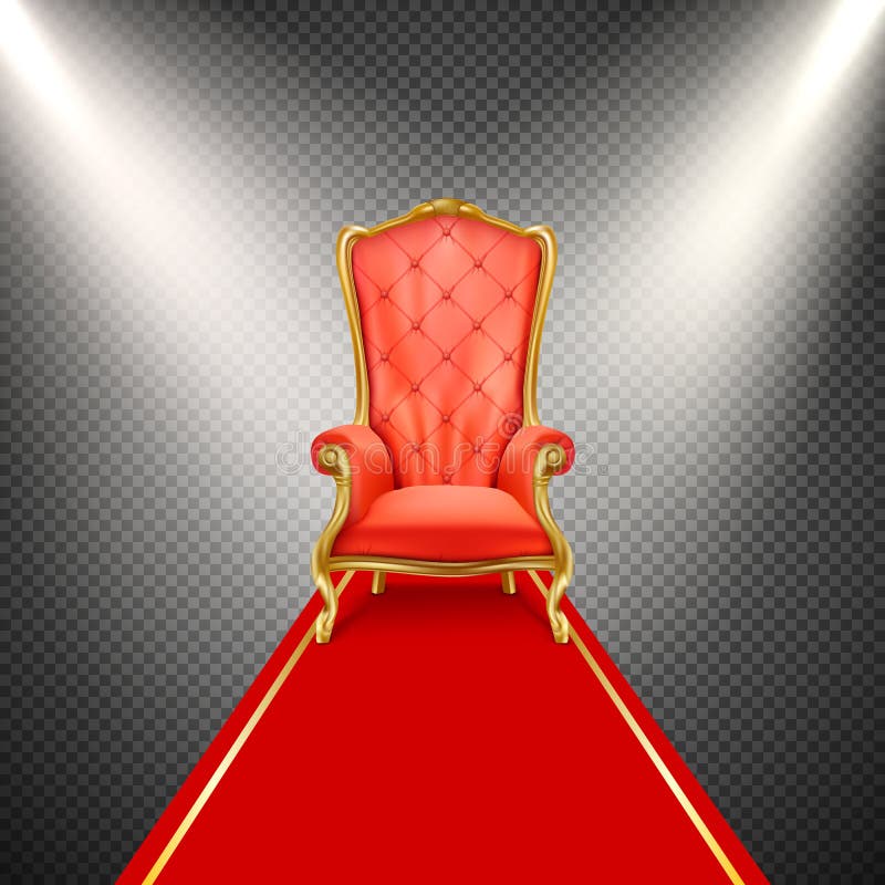 Realistic Throne Chair with Red Carpet Stock Illustration - Illustration of  expensive, icon: 126172855