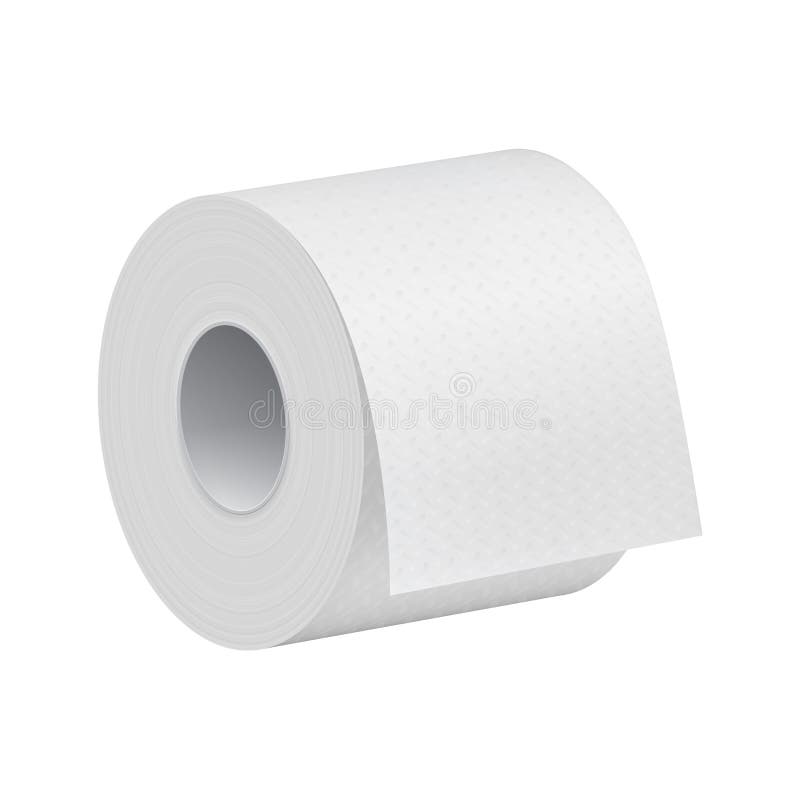 Realistic Toilet Paper Roll Mock Up Template Stock Illustration ...
