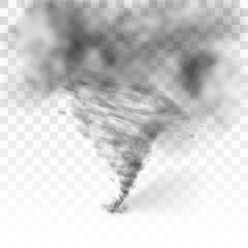 Realistic Tornado Swirl Isolated On White Background Stock Illustration