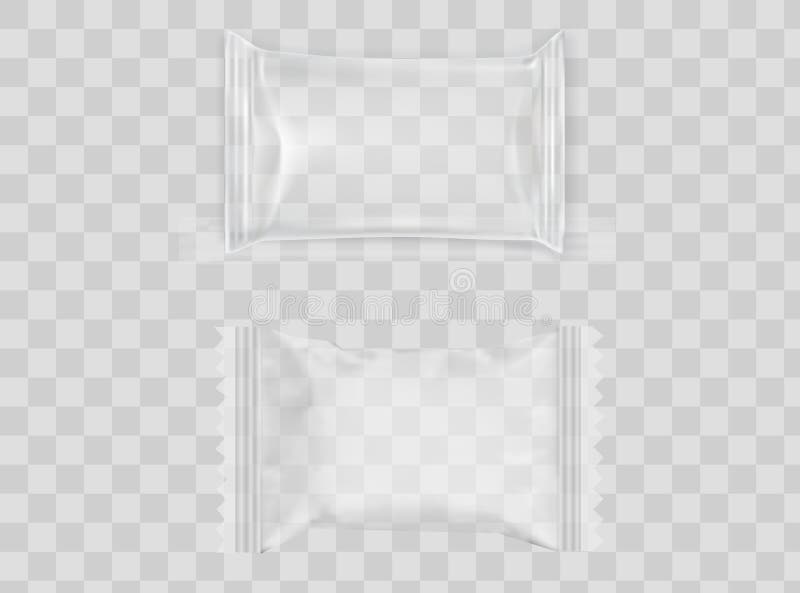 Realistic Transparent Empty Plastic Food Packaging Template Set. EPS10 Vector Stock Vector