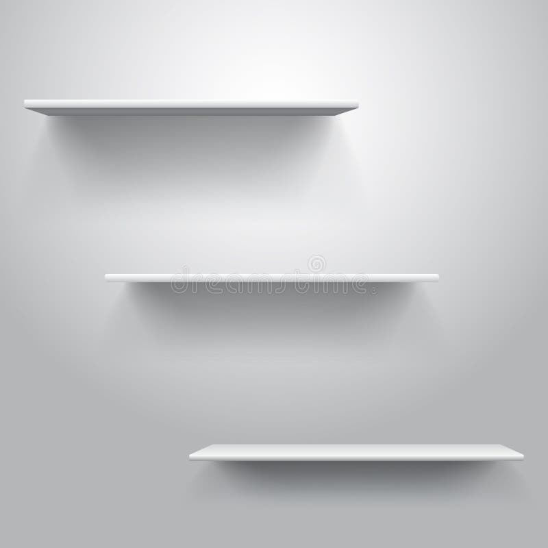 Realistic Triple Book Shelf Template Stock Illustration Illustration
