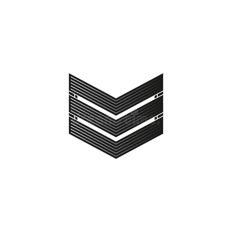 Realistic vector icon of the chevron sergeant. Army rank royalty free illustration