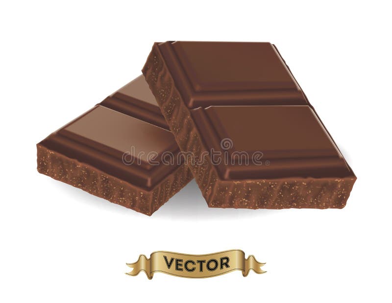 Realistic Vector Illustration of Broken Chocolate Bar Stock Vector