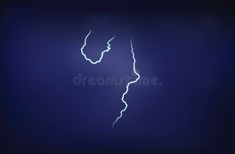 Realistic vector thunder lighting on the dark sky royalty free illustration