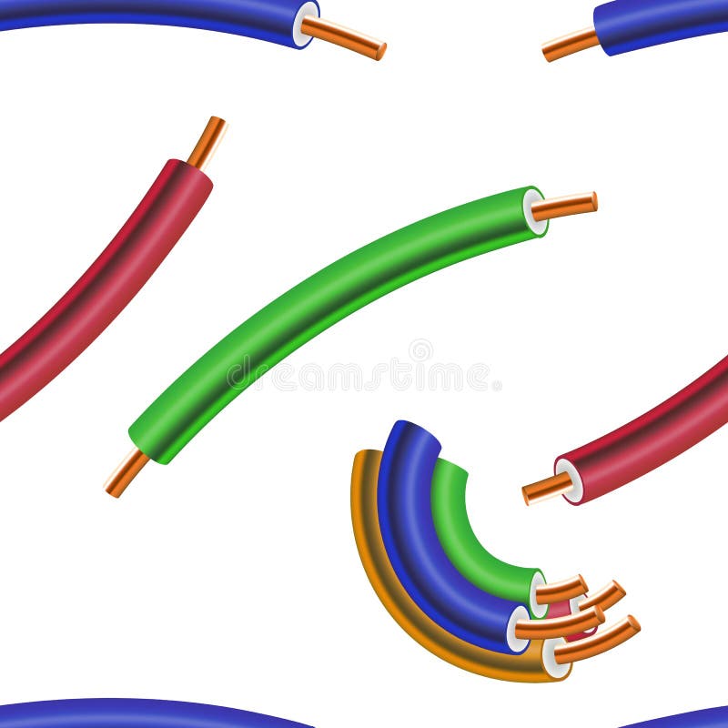 Set electric cables or wires realistic Royalty Free Vector