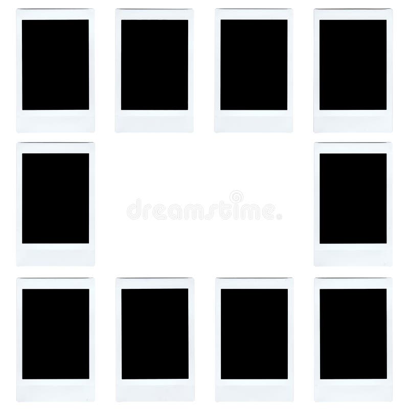 Realistic vintage frame photo template, instant photo frame isolated in transparent PNG. Isolated design element