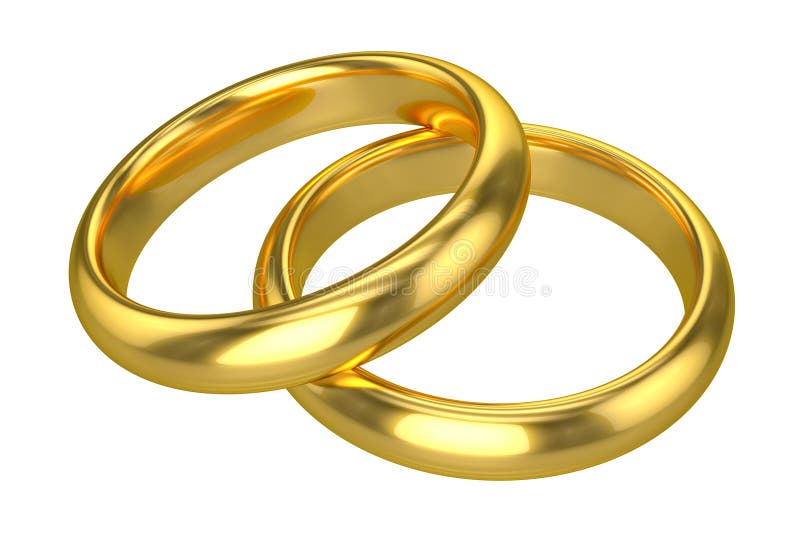 Realistic Wedding  Rings  Gold Stock Photo Illustration 