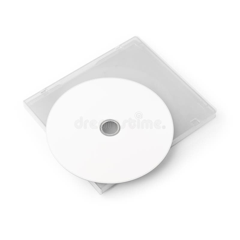 Realistic White Cd with Box Cover Template Isolated on White Background with Clipping Path