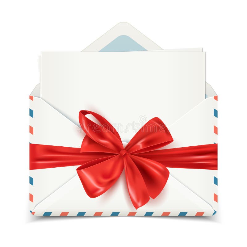 Blank Open Envelopes on White, Set of Various Colors Stock Vector