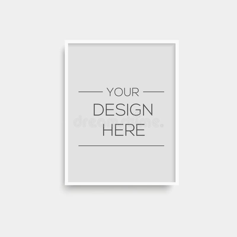 Realistic White Picture Frame. Vector. Stock Vector Illustration of