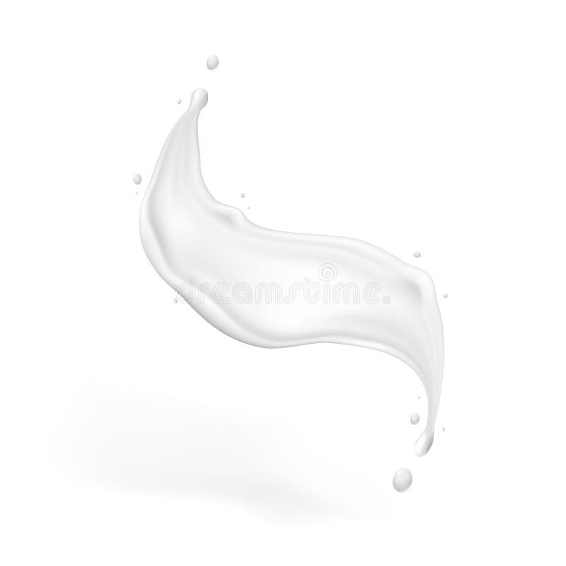 Realistic White Splash of Milk or Cream Stock Illustration