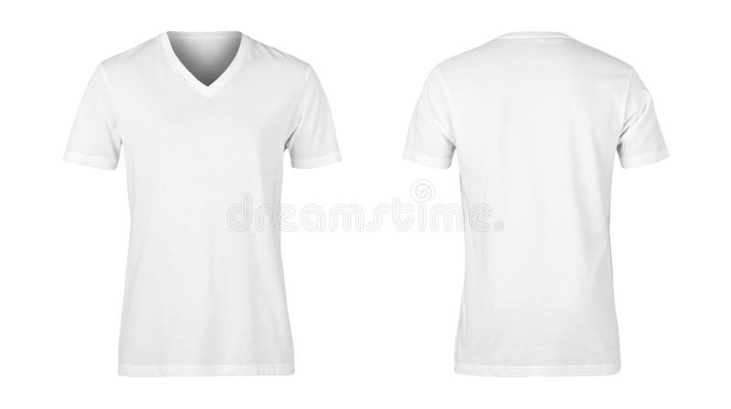 Realistic White Unisex T Shirt Front and Back Mockup Isolated on White ...