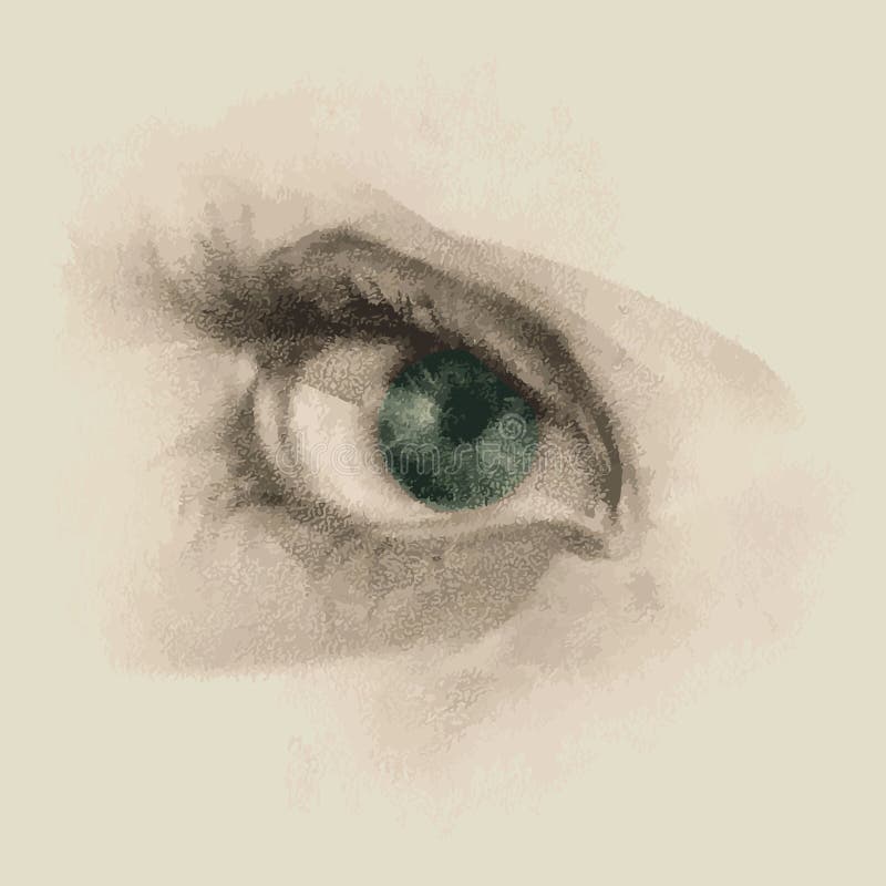 realistic female eye sketch
