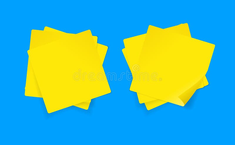 Realistisch detaillierter 3d gelb klebrige Notensatz. Vektor lizenzfreie abbildung