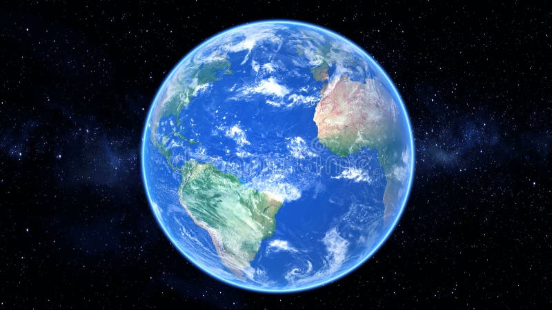 Realistische planeet Aarde in de ruimte, 4k video royalty-vrije illustratie