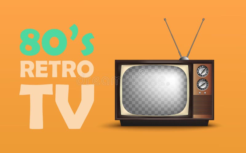Realistische Retro Uitstekende TV Met tekst Vector vector illustratie Realistische Retro Uitstekende TV Met tekst Vector vector illustratie