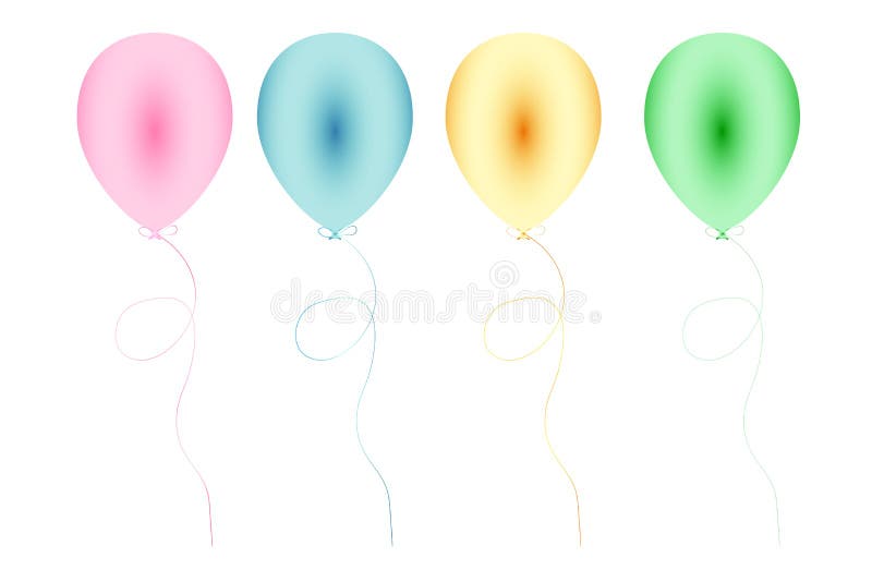Realistische rode, oranje, groene en blauwe ballon vectorillustratie op transparante achtergrond Ballons voor Verjaardag vector illustratie Realistische rode, oranje, groene en blauwe ballon vectorillustratie op transparante achtergrond Ballons voor Verjaardag vector illustratie