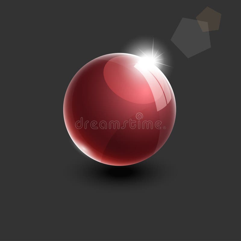 Realistische rote Vektorillustration der Glaskugel 3d stock abbildung Realistische rote Vektorillustration der Glaskugel 3d stock abbildung