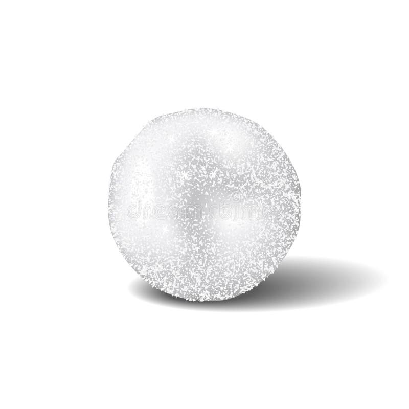 Realistische sneeuwbal geïsoleerd met schaduw op witte achtergrond royalty-vrije illustratie Realistische sneeuwbal geïsoleerd met schaduw op witte achtergrond royalty-vrije illustratie