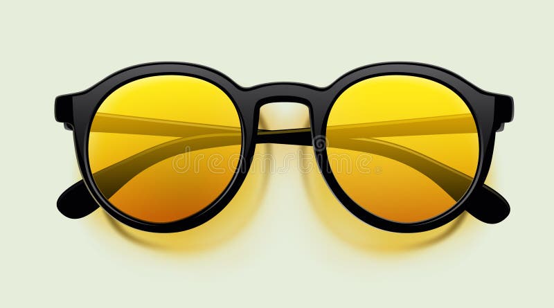 Realistische Vektor-Gelbe Sonnenbrille. vektor abbildung