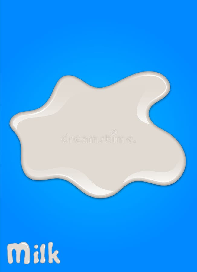 Realistischer Milchtropfen, spritzt, die Flüssigkeit, die auf blauem Hintergrund lokalisiert wird Auch im corel abgehobenen Betra lizenzfreie abbildung